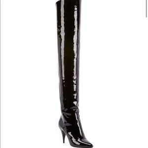 Yves Saint Laurent Kiki thigh high boots. Patent leather. Brand new!